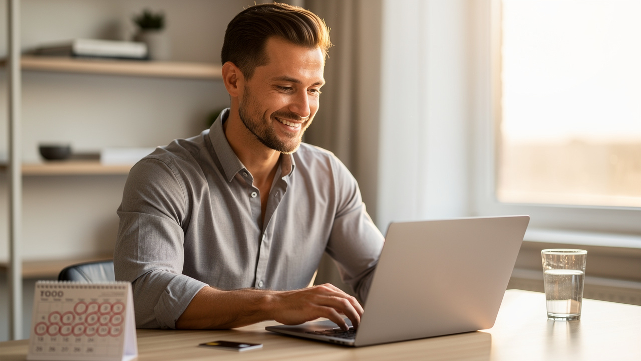 Man reviewing financial steps to improve his credit score