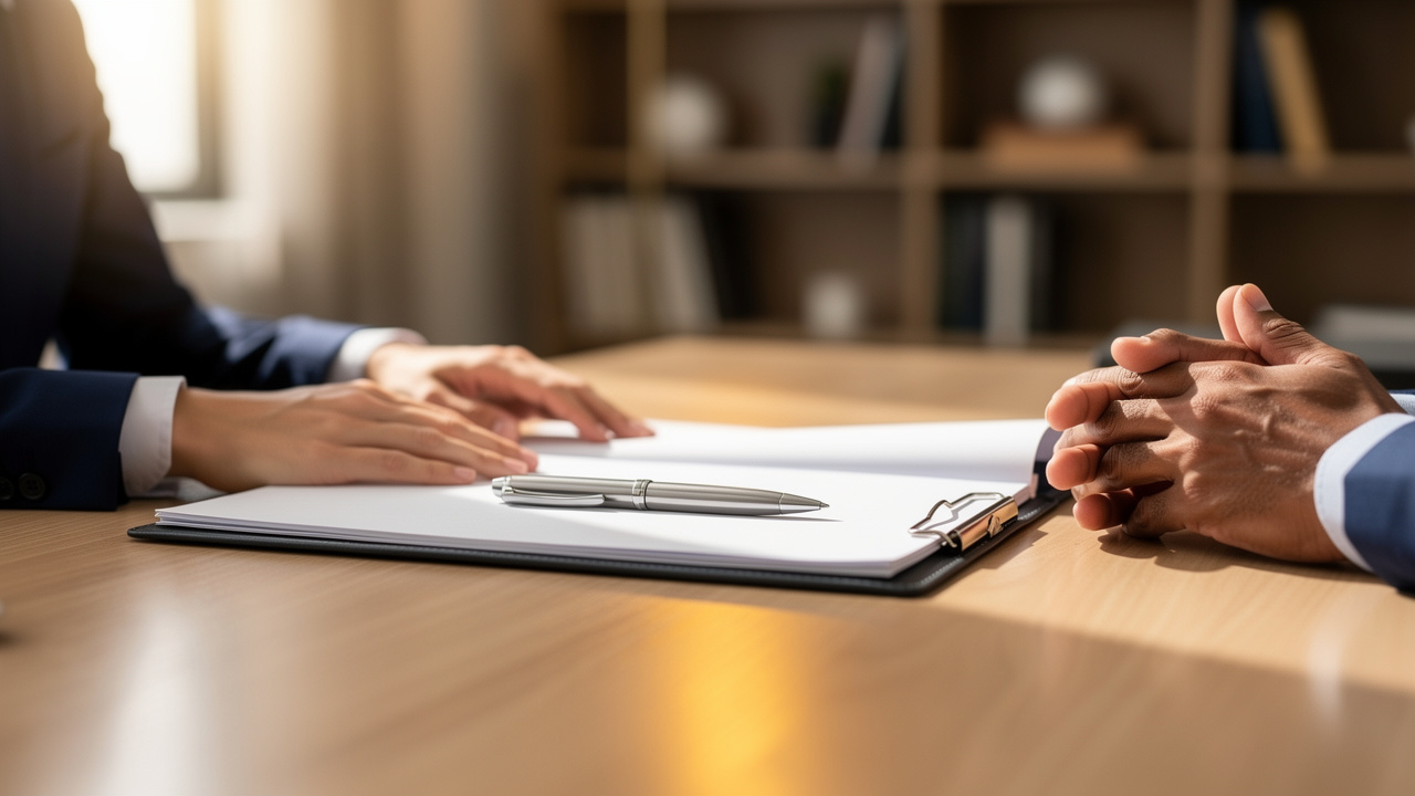 Licensed insolvency trustee consulting with a client about bankruptcy