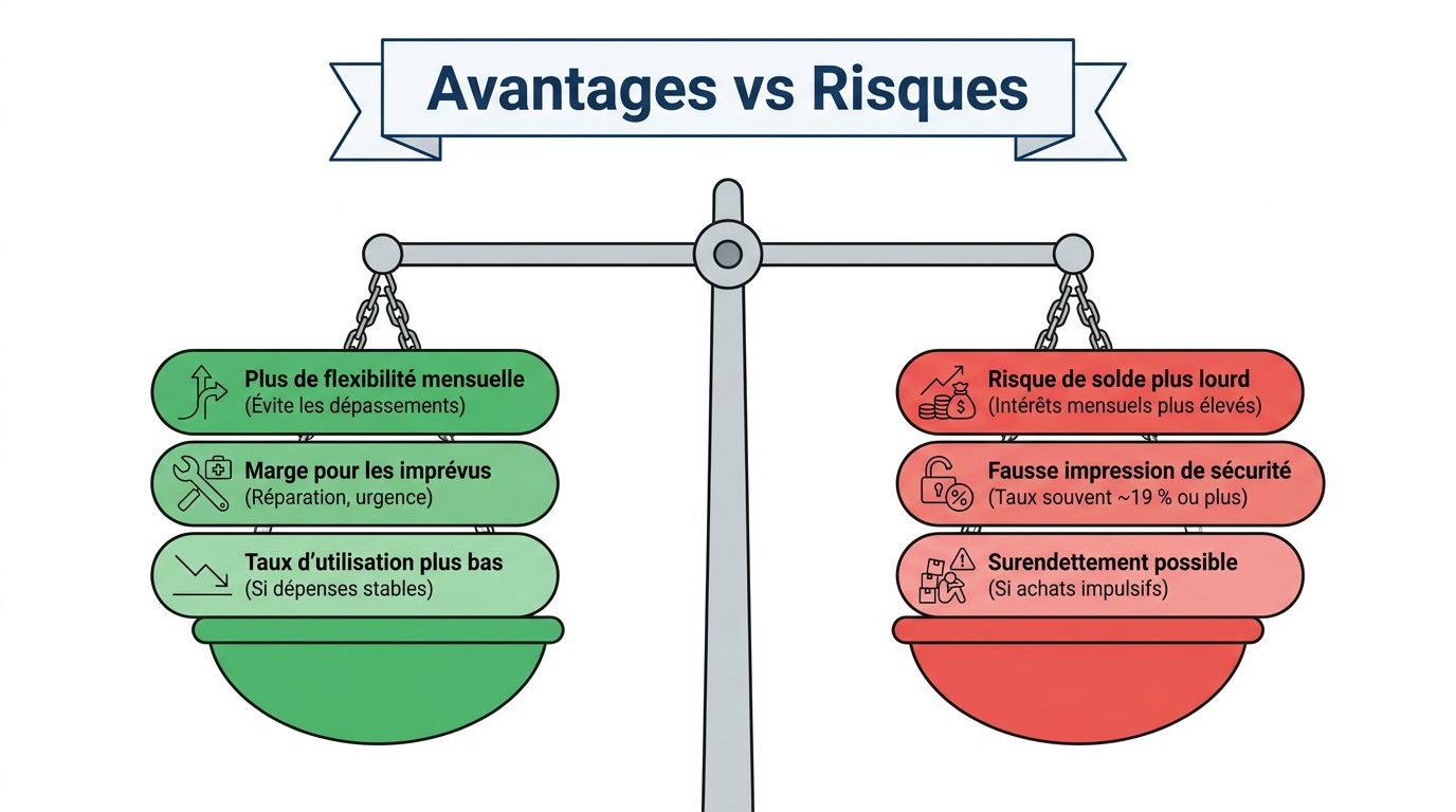 Avantages et risques d'une limite de crédit plus élevée