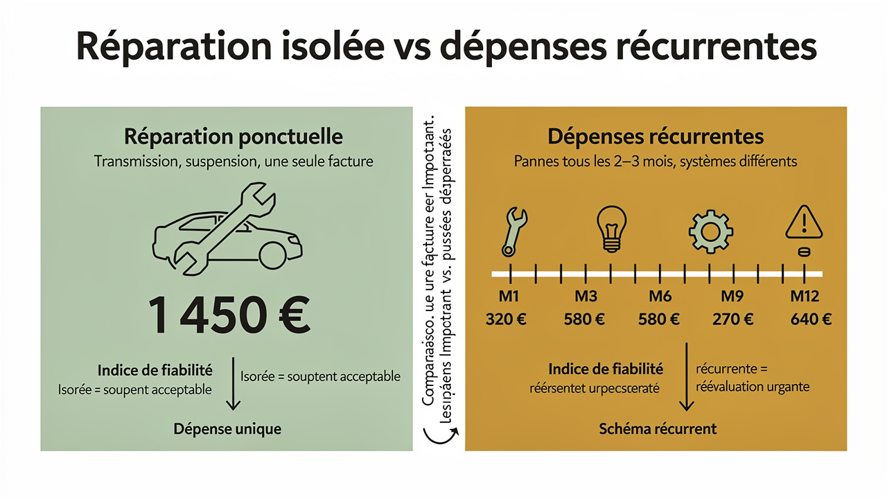 Distinction entre réparation isolée et dépenses récurrentes